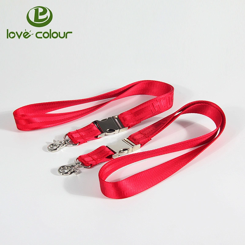 Custom durable nylon lanyards with black metal hook