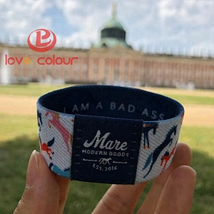 Custom soft polyester elastic wristband / Eco-friendly fancy elastic wrist band