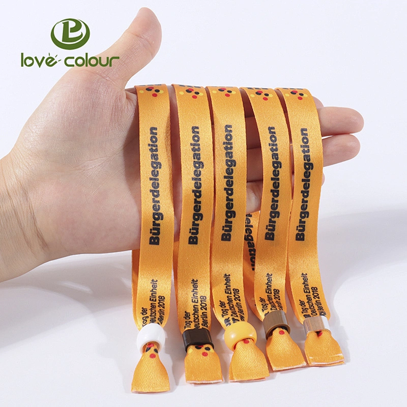 Factory custom festival event cloth bracelets with security closure