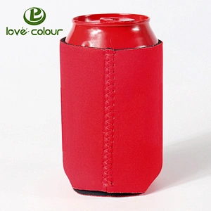 Webbing party neoprene printed beer can cooler sleeve for guests