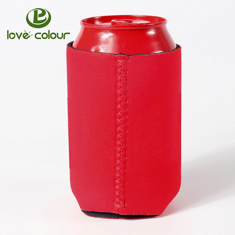 Webbing party neoprene printed beer can cooler sleeve for guests