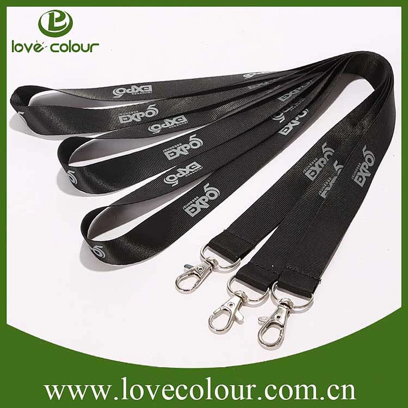 New arrival polyester custom high quality grey and black plain lanyards