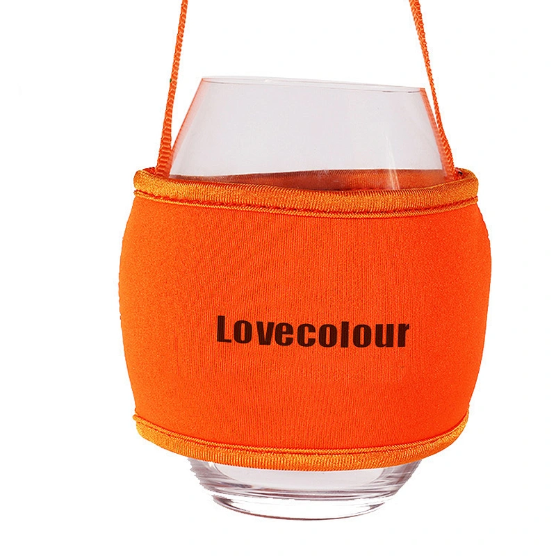 Custom insulated 3mm neoprene wine glass holder/ drink cup sleeve