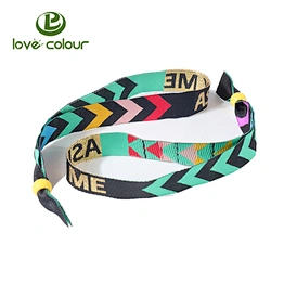 Custom design vip polyester woven fabric wristband for NBA