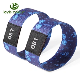 High Frequency Custom Logo NFC Elastic Wristband Fabric Stretch Bracelet