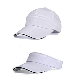Fashionable unisex summer plain white uv protection empty top hat sun visor cap