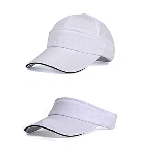 Fashionable unisex summer plain white uv protection empty top hat sun visor cap