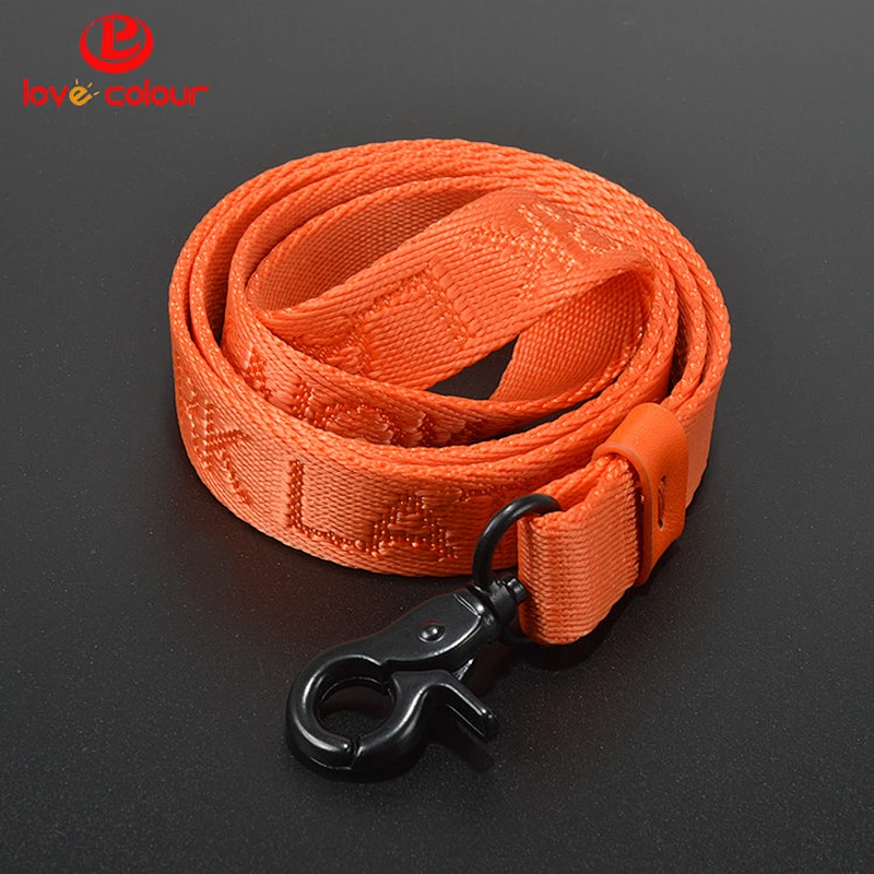 Lovecolour Custom Smooth Orange Nylon Lanyards with Woven Logo