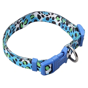 Polyester printing dog collar with metal D-ring and super strong plastic side release buckle