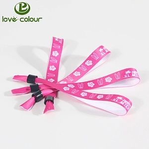 Polyester custom cloth wristband for wedding gift