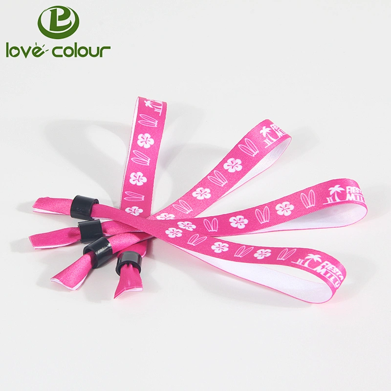 Polyester custom cloth wristband for wedding gift