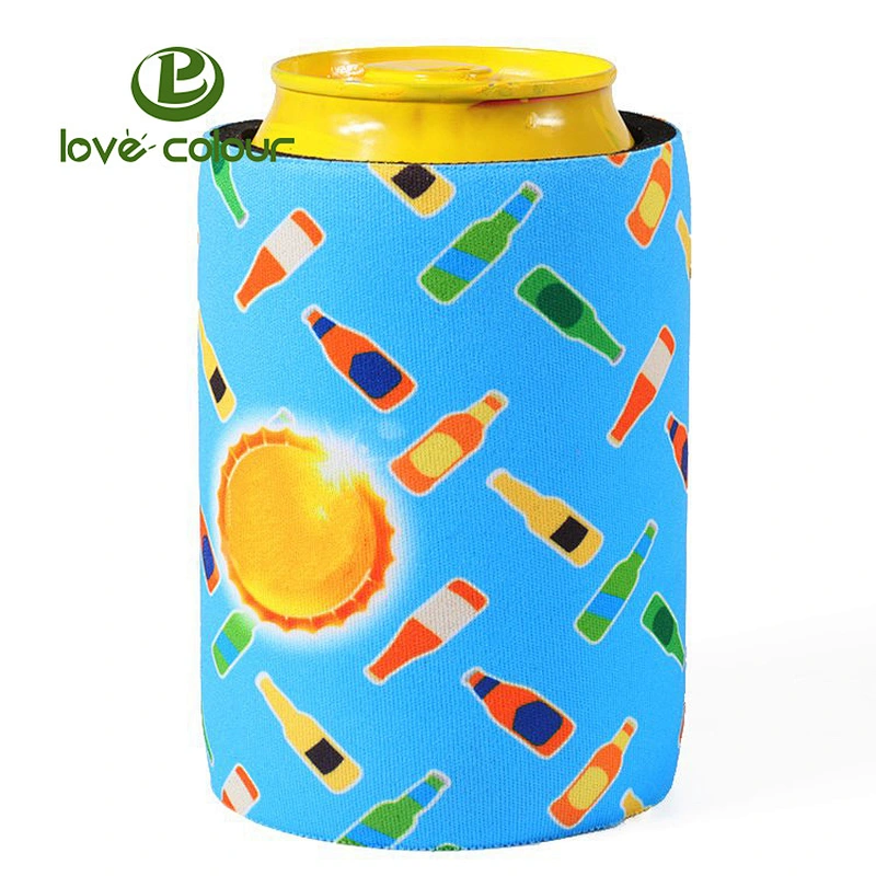 Customized Full Color Printing 5mm Neoprene Beer Can Cooler Holders