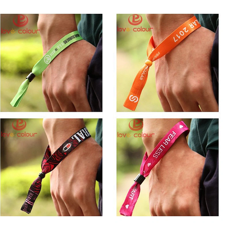 Custom polyester festival printed wristband glow in the dark for event