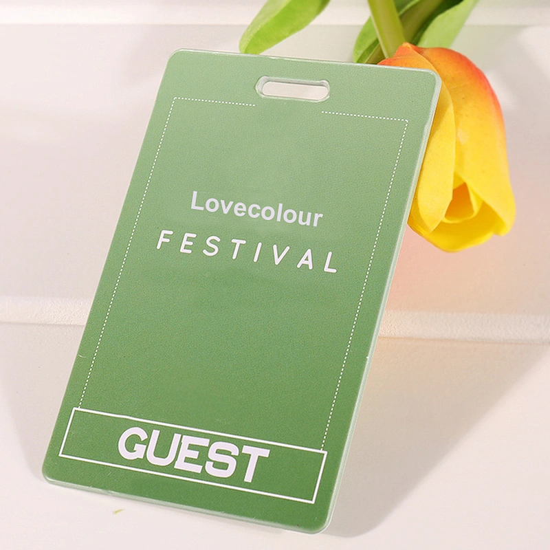 Custom plastic identification id card in red color for festival event