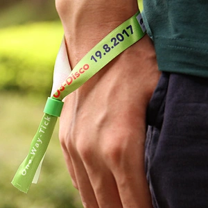 Polyester cloth satin bracelet /party wristband with reusable lock