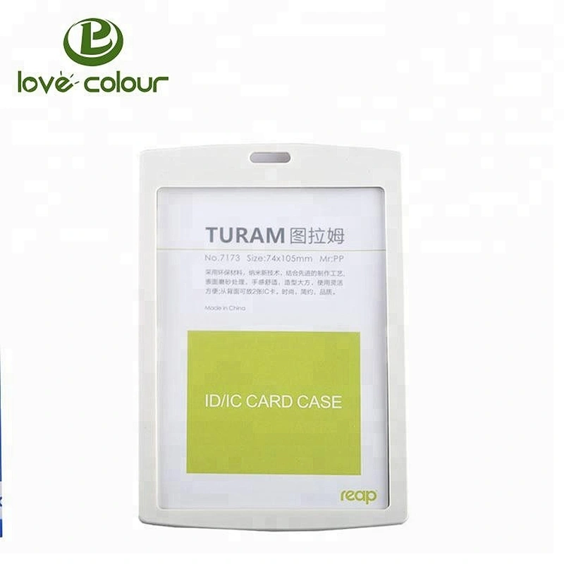 Custom white color hard plastic student id card holder