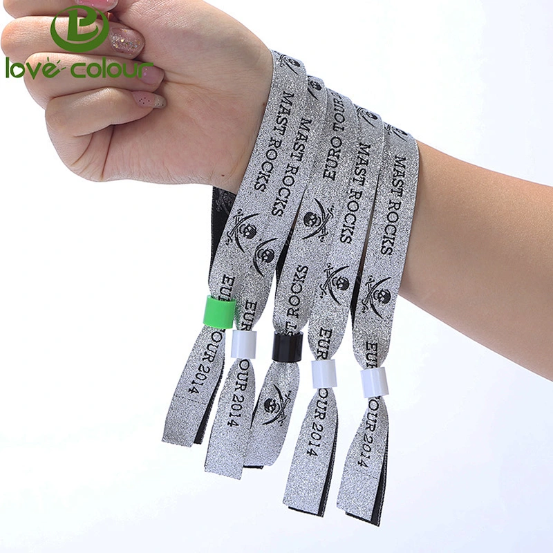Single use Cheap Custom Festival Woven Fabric Wristband for Events