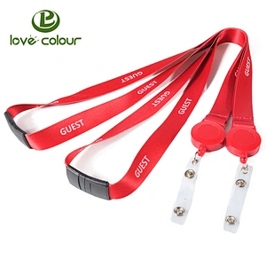 Polyester printing logo custom lanyards and id badge holder