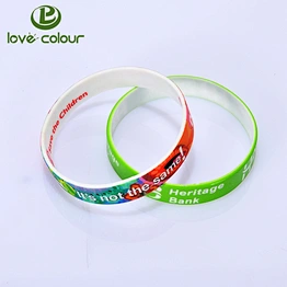 ID printed children silicone wristbands with personalised messages