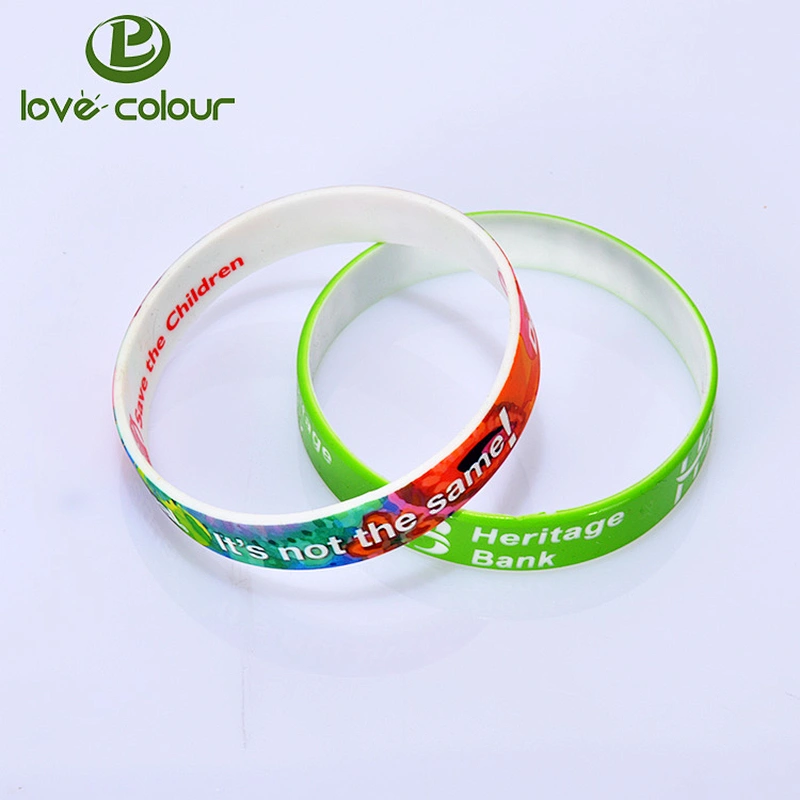 ID printed children silicone wristbands with personalised messages