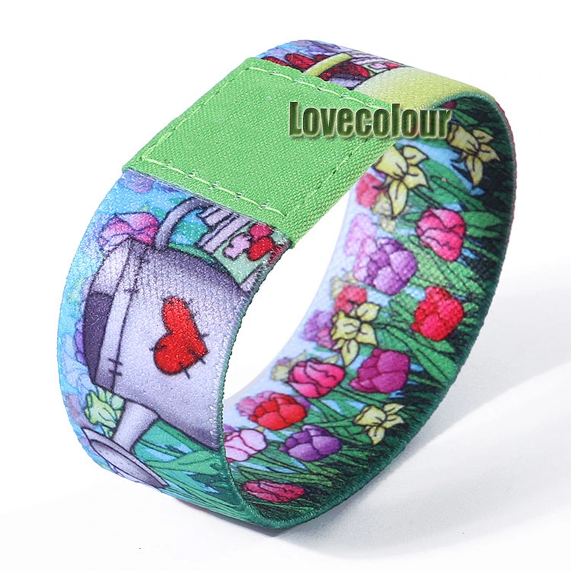 Factory Custom Polyester Printing Elastic Wristband for Outdoor Activity
