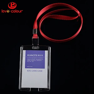 Wholesale acrylic id card holder badge with lanyard strap in stock