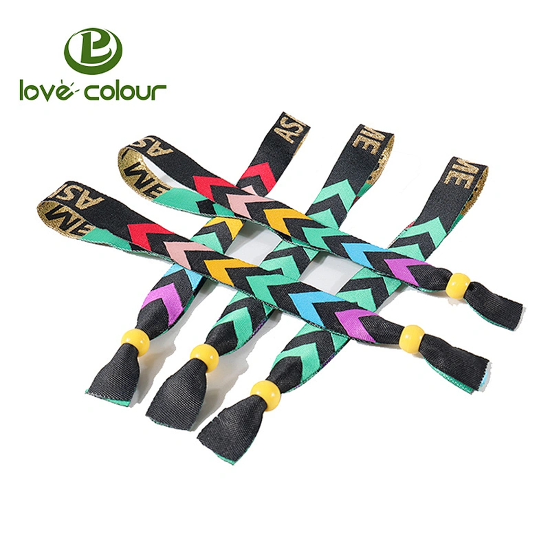 Custom concert using polyester woven wristbands in bulk