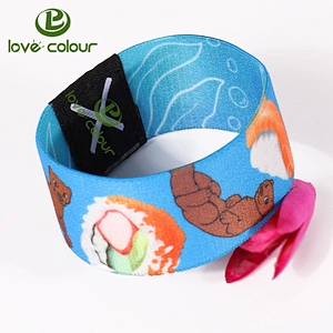 Factory promotional polyester elastic fabric wristband for party