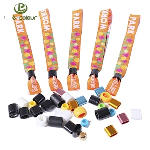 Custom Fabric Polyester Woven Bracelets One Time Secure Wristband For Event And Festival