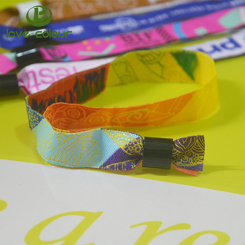 Cheap custom make polyester identification fabric wristband