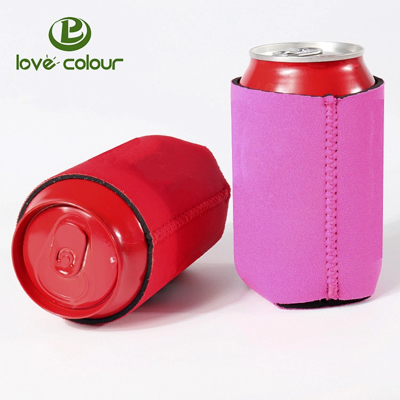 Webbing party neoprene printed beer can cooler sleeve for guests