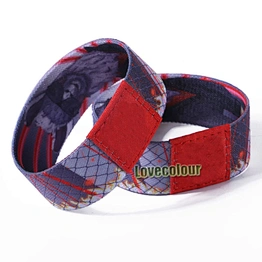 Professional custom polyester printing elastic wristband for concert