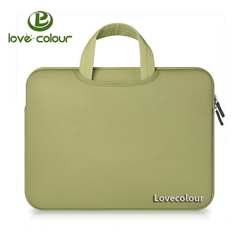 Custom red color laptop neoprene sleeve carrying bag
