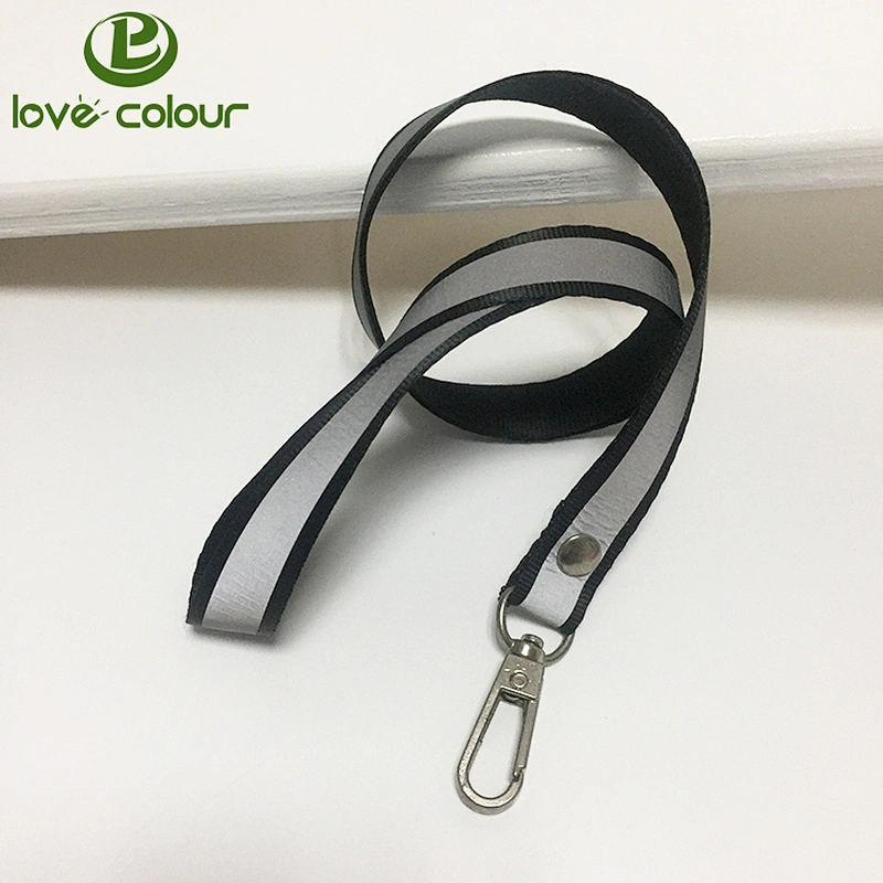 Custom polyester glow in the dark lanyard with reflective strap