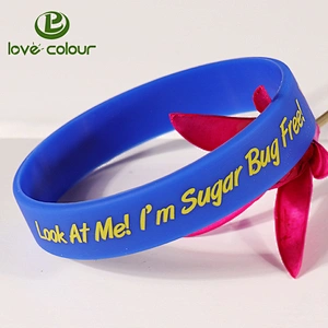 Customize Infilled Color Wristband Debossed Logo Silicone Bracelets