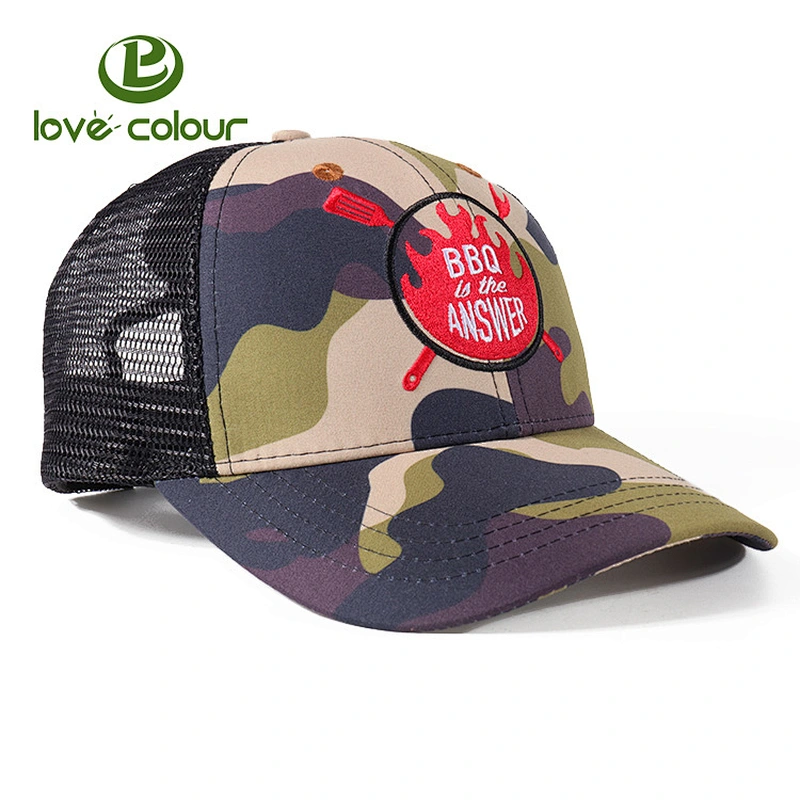 Customized Camo Cotton Hat Embroidered Camouflage Baseball Cap