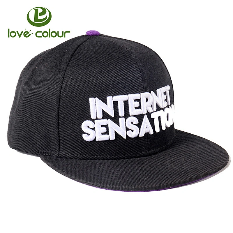 Customized Unisex Embroidery Snapback Hat Flat Brim Hip Hop Cap