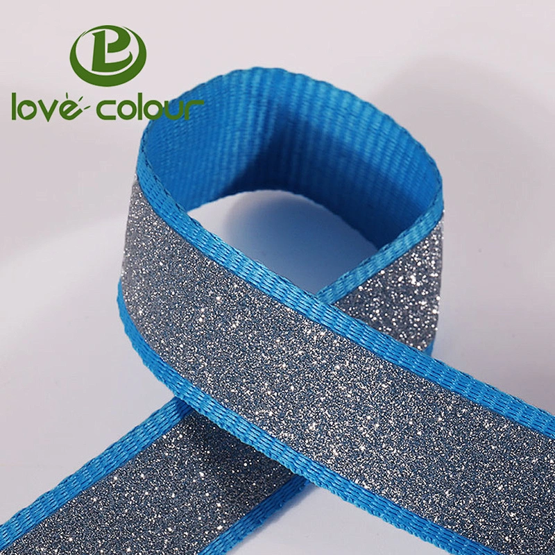 Factory custom polyester webbing with silver reflective tape for safety