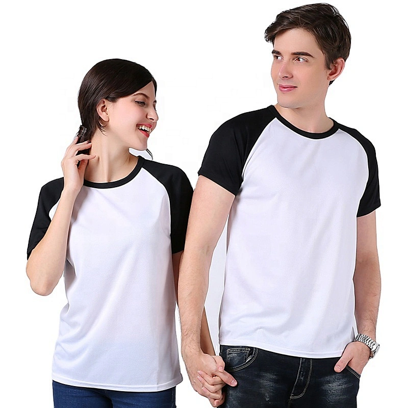 Cheap Custom Black White Clothing Plain Raglan Sleeve Men's T-Shirt