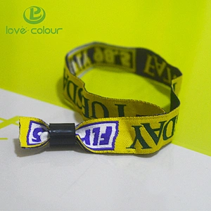 Festival event promotional items woven wristband custom print