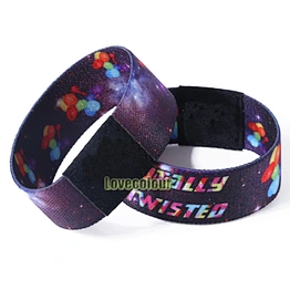 Factory Wholesale Polyester Dye-Sublimation Elastic Stretch Festival Wristband