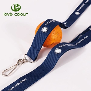 Polyester custom logo woven keyring lanyard strap for events