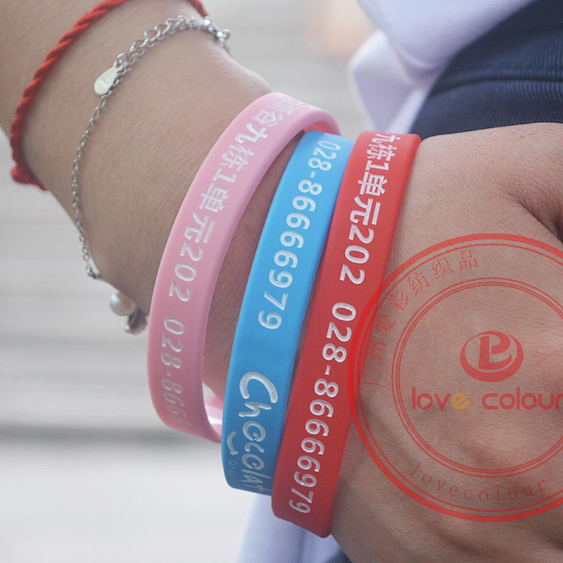 Custom new style printed texts silicon bracelets