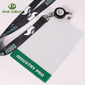 PVC Vertical Badge Card Holders with Lanyards for VIP