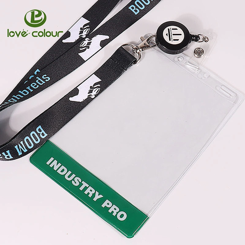 PVC Vertical Badge Card Holders with Lanyards for VIP