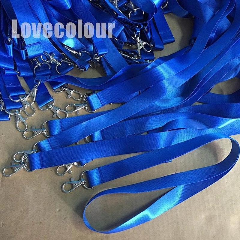 Polyester material green id key neck strap / blank neck ribbon with release buckle