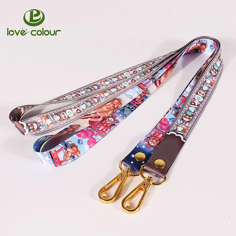 Custom polyester phone holder lanyard cartoon printing cellphone lanyard for children