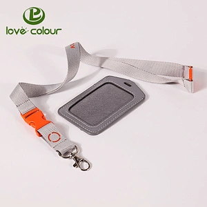 Fashion hard plastic id card holder custom polyester exhibition lanyards