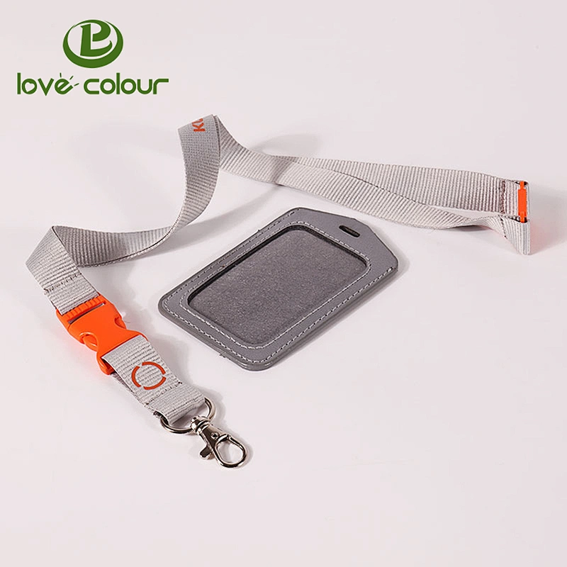 Fashion hard plastic id card holder custom polyester exhibition lanyards