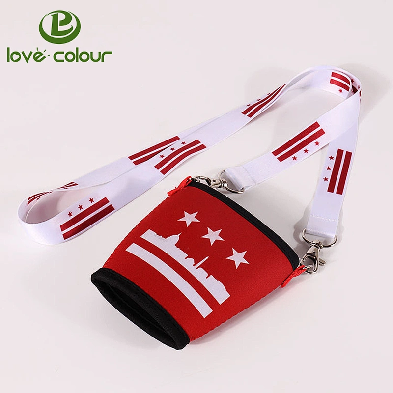 Custom trendy neoprene stubby cool can cooler sleeves with straps
